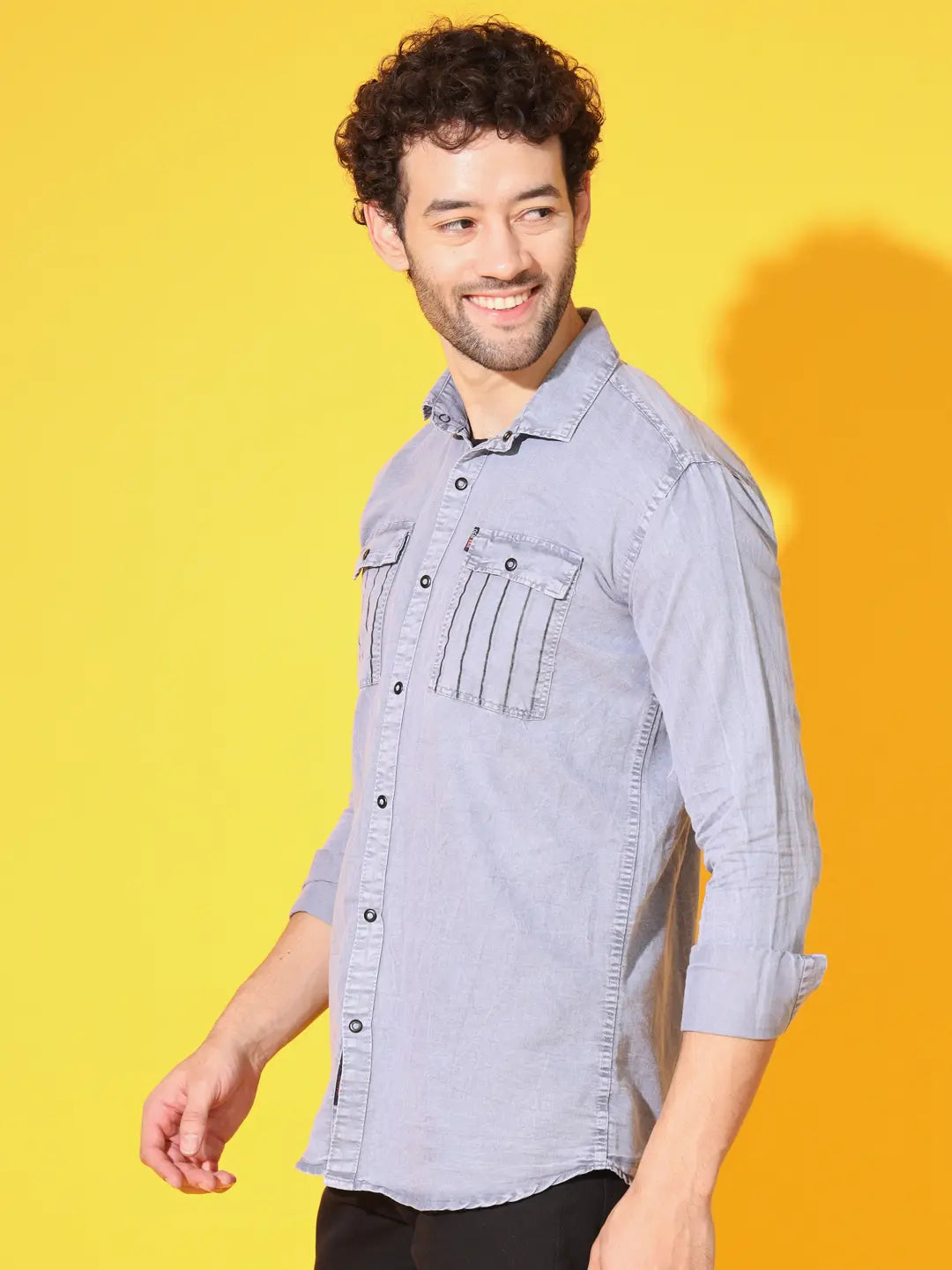 STYLISH DOUBLE POCKET LIGHT GREY RFD SHIRT