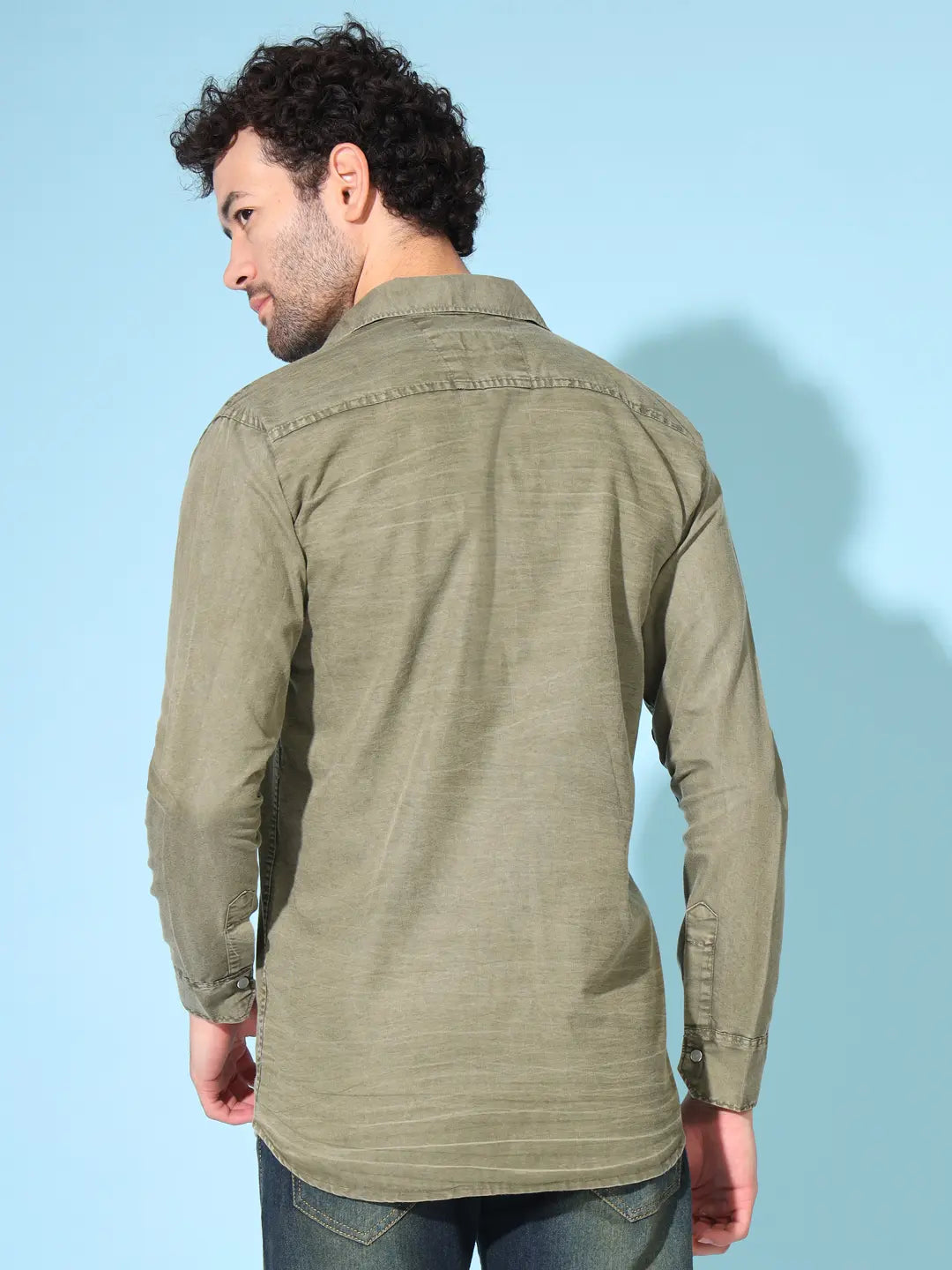 POPULAR DOUBLE POCKET SIMPLE RFD MEHNDI SHIRT