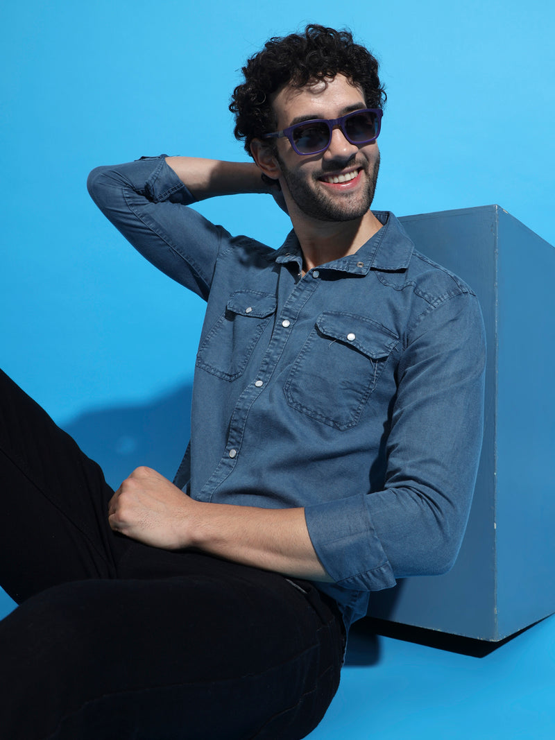 MENS STYLISH DOUBLE POCKET RFD SHIRT