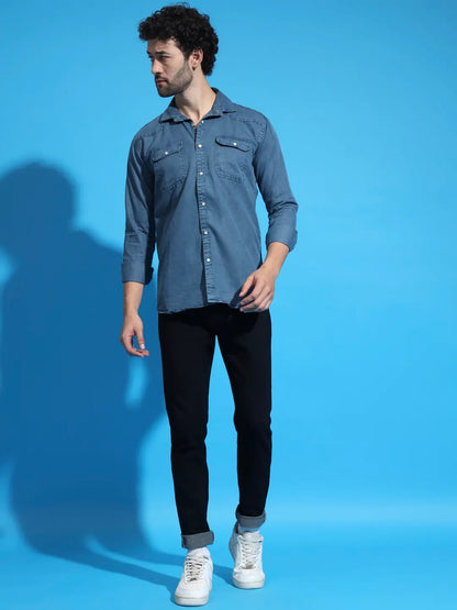 MENS STYLISH DOUBLE POCKET RFD SHIRT
