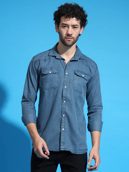 MENS STYLISH DOUBLE POCKET RFD SHIRT