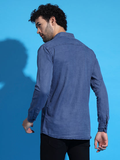 DOUBLE FLAP POCKET RFD BLUE SHIRT