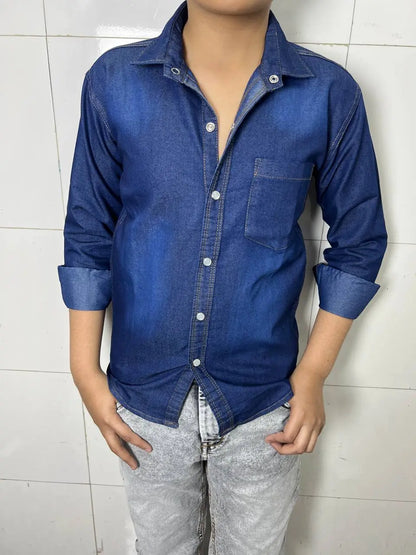 Boys Single Pocket Full Sleeve Denim Shirt