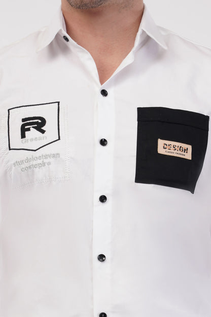 Chalk White Embroidery Shirt
