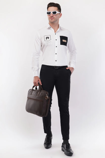 Chalk White Embroidery Shirt