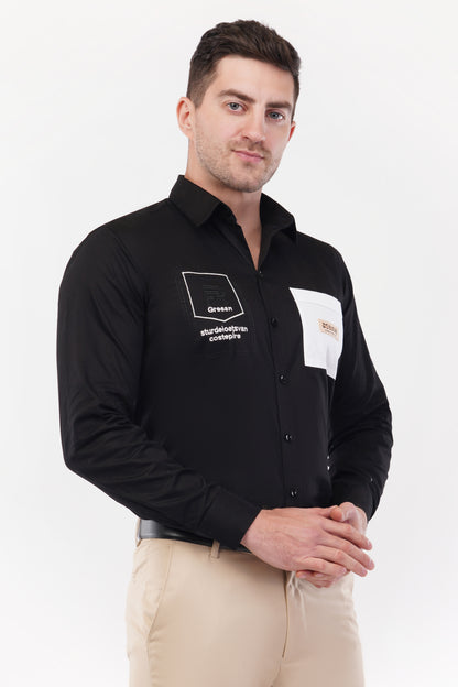 Chinese Black Embroidery Shirt