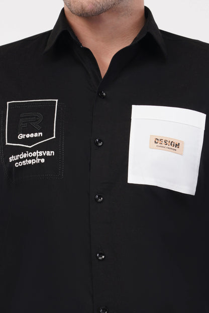 Chinese Black Embroidery Shirt