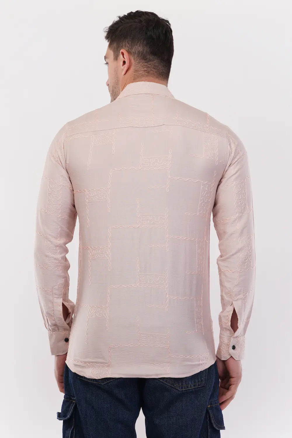 Pastel Grey Embroidery Shirt
