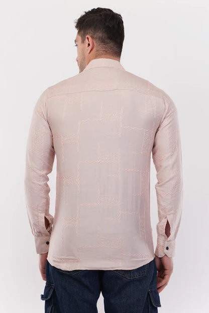 Pastel Grey Embroidery Shirt