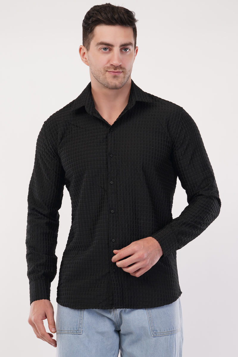 Raisin Black Capsule Textured Shirt