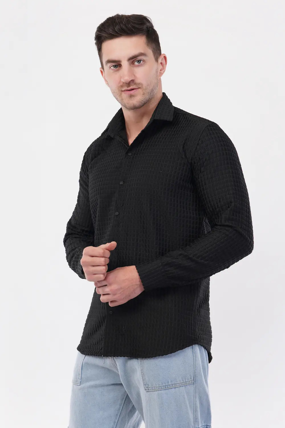 Raisin Black Capsule Textured Shirt