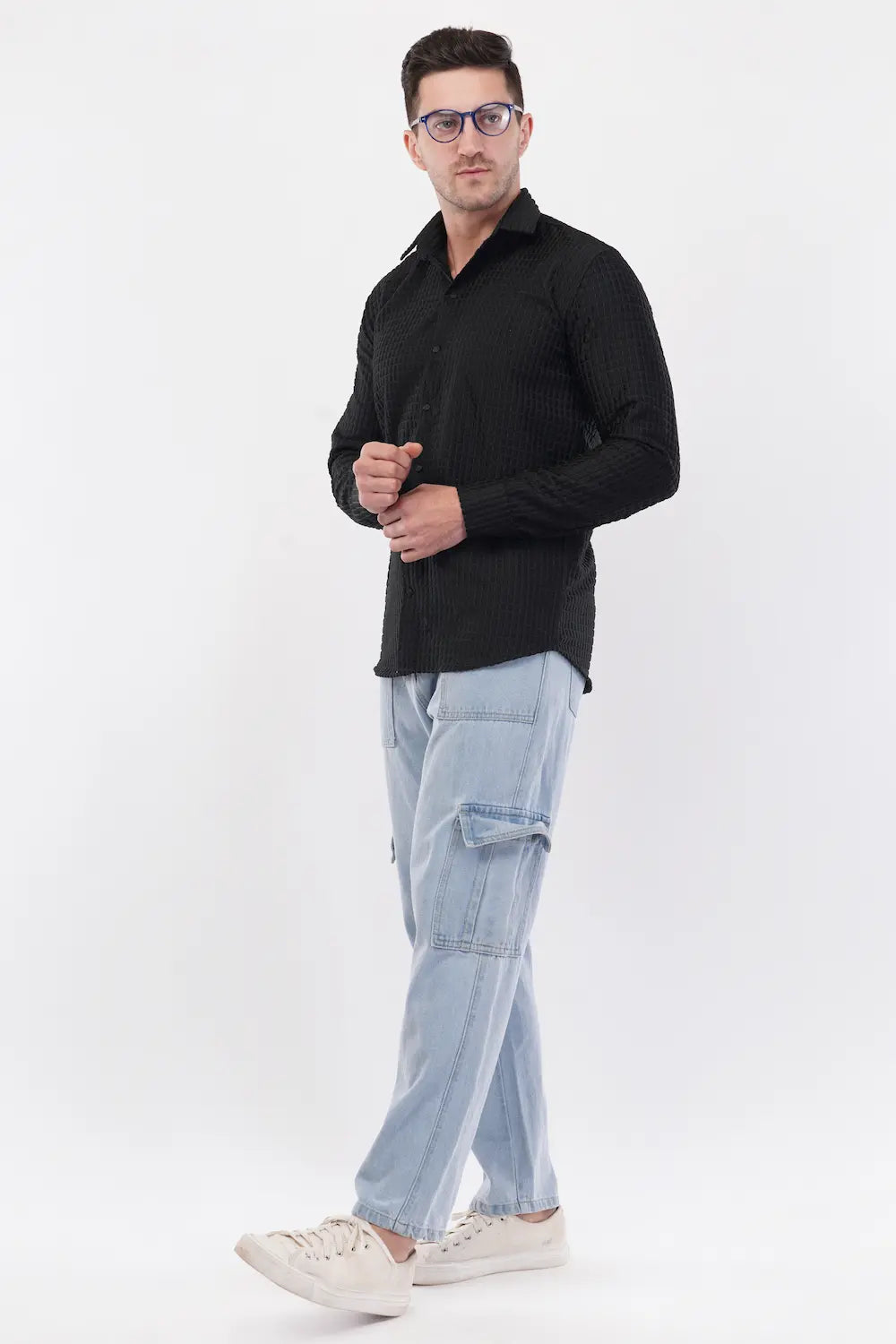 Raisin Black Capsule Textured Shirt