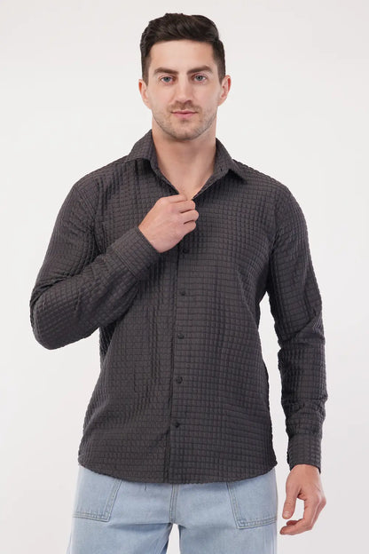 Taupe Purple Capsule Textured Shirt