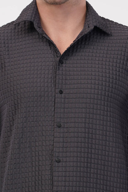 Taupe Purple Capsule Textured Shirt