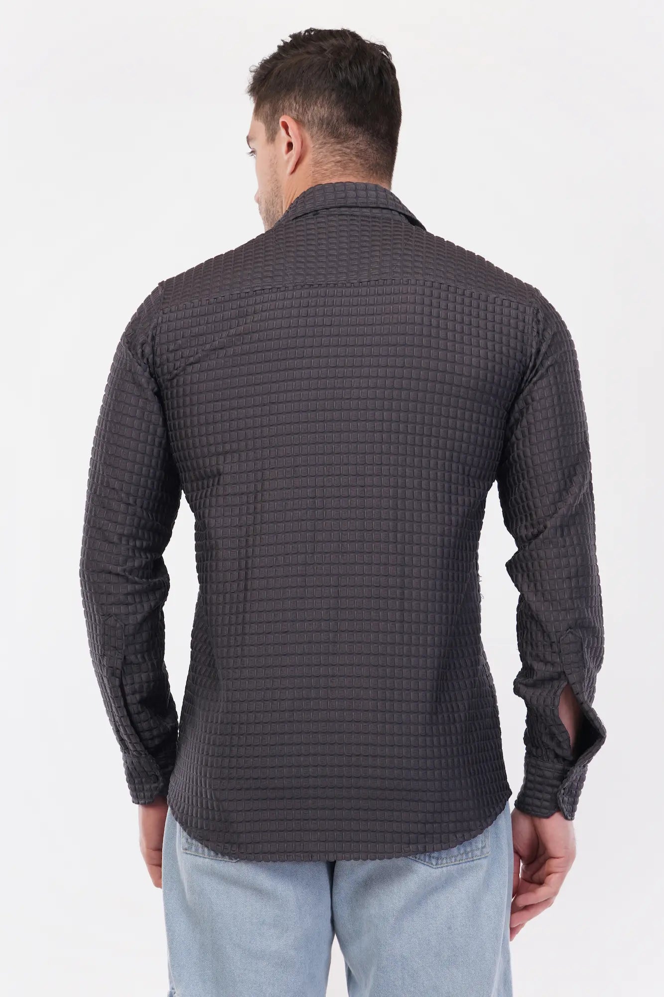 Taupe Purple Capsule Textured Shirt