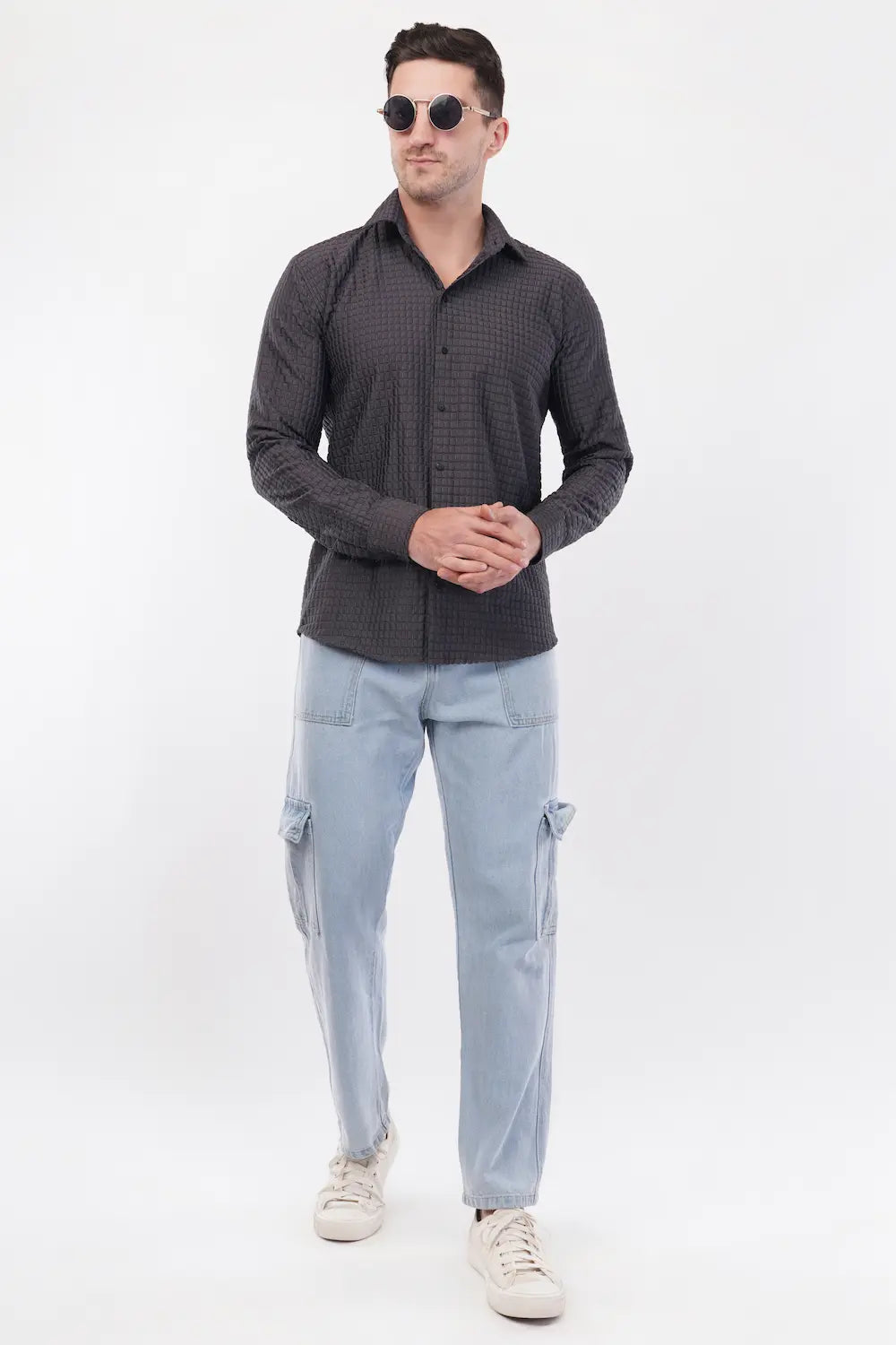 Taupe Purple Capsule Textured Shirt