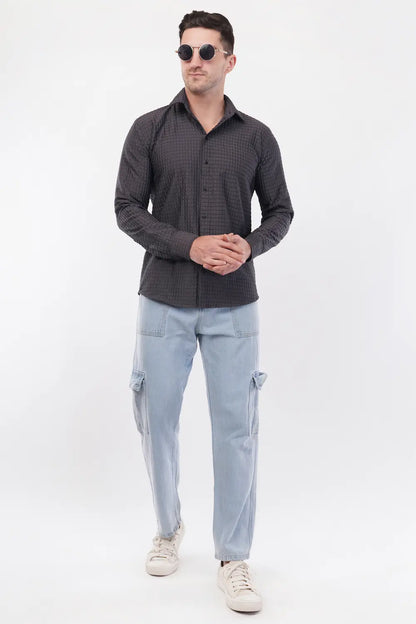 Taupe Purple Capsule Textured Shirt