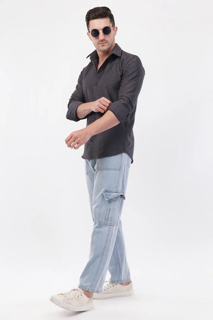 Taupe Purple Capsule Textured Shirt