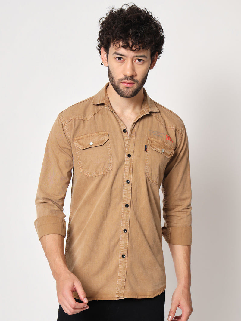 BROWN COTTON RFD SHIRT