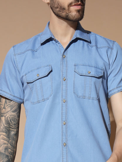 LIGHT BLUE DENIM SHIRT