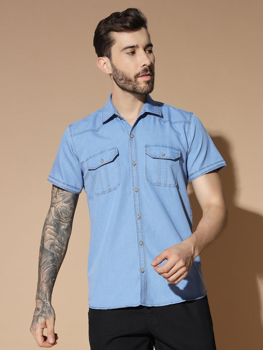 LIGHT BLUE DENIM SHIRT