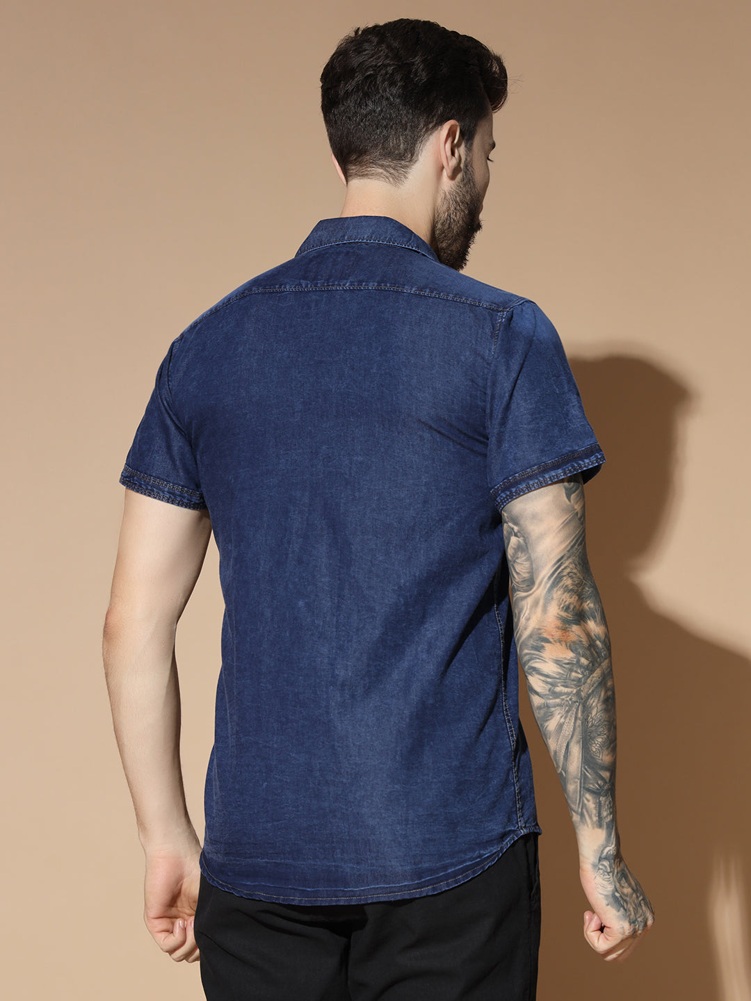 HALF SLEEVE DENIM SHIRT