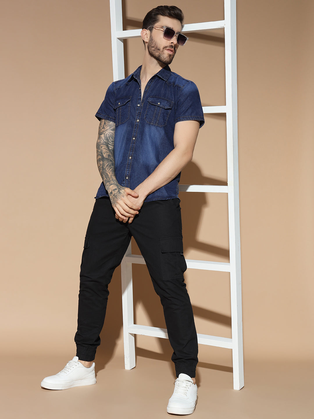 HALF SLEEVE DENIM SHIRT