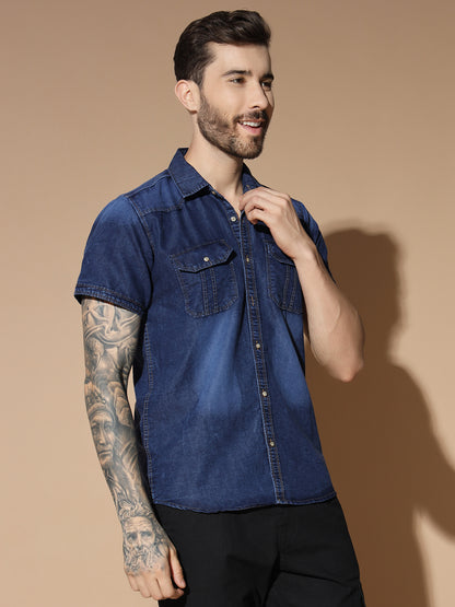 HALF SLEEVE DENIM SHIRT