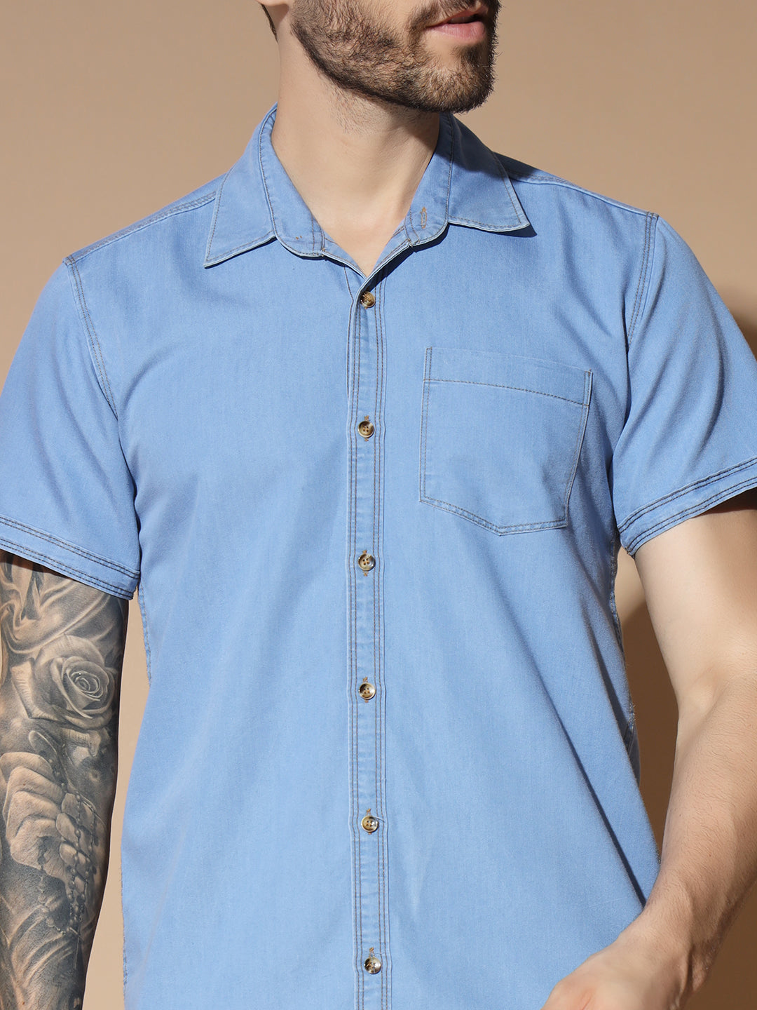 LIGHT BLUE DENIM SHIRT