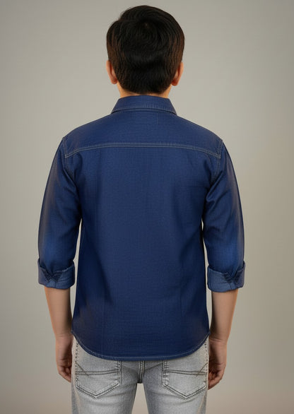 Boys Single Pocket Full Sleeve Denim Shirt