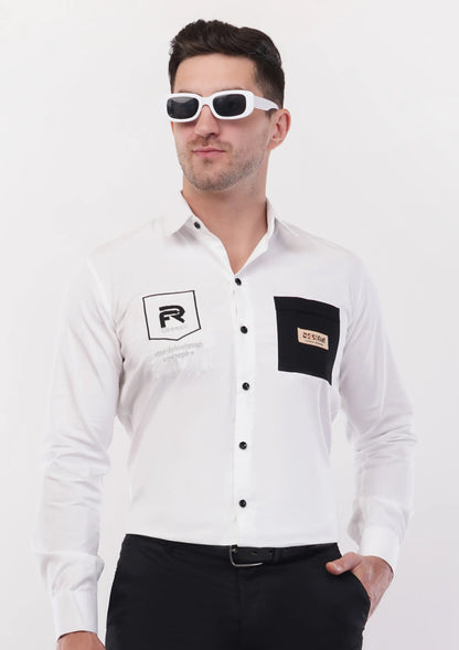 Chalk White Embroidery Shirt